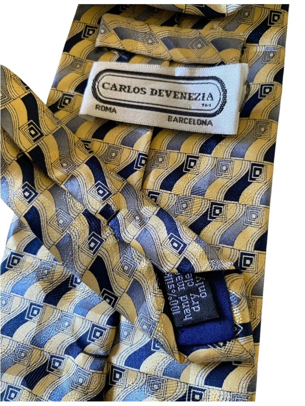 CARLOS DEVENEZIA Roma Barcelona Handmade Silk Necktie Men’s Business Tie